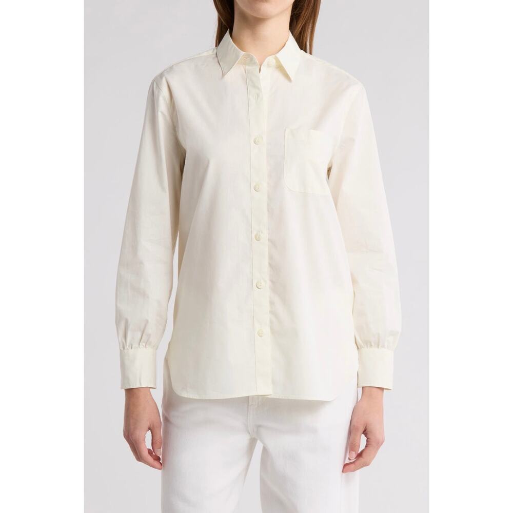 rag & bone Cream Button-Up Long Sleeve Blouse